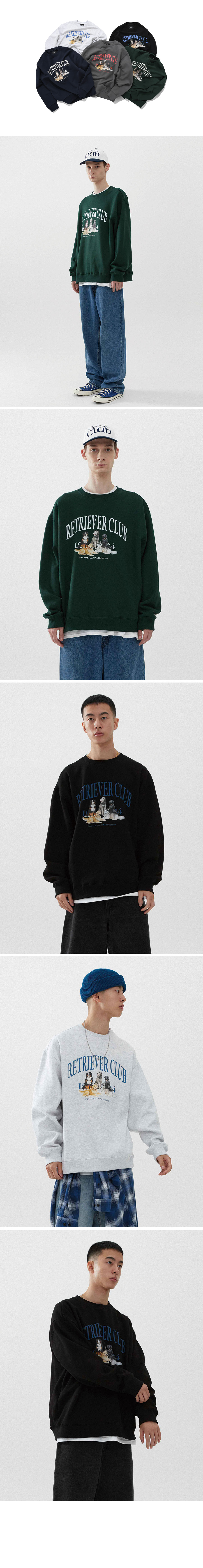 리트리버클럽(RETRIEVER CLUB) RETRIEVER FRIENDS CREWNECK [GREEN]