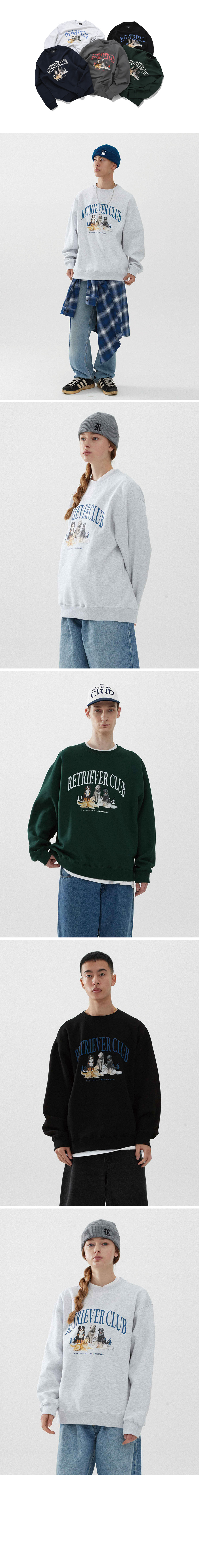 리트리버클럽(RETRIEVER CLUB) RETRIEVER FRIENDS CREWNECK [MELANGE GRAY]