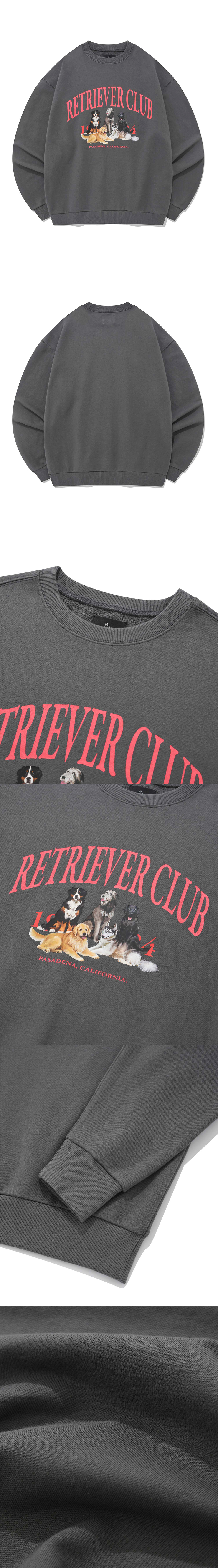 리트리버클럽(RETRIEVER CLUB) RETRIEVER FRIENDS CREWNECK [CHARCOAL]